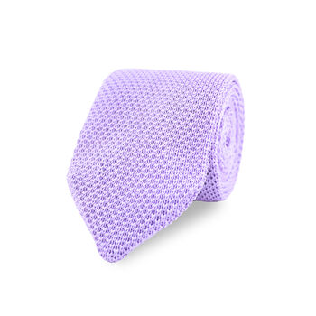 Wedding Handmade Polyester Knitted Pocket Square In Pastel Purple, 6 of 8