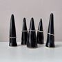 Handmade Black Ceramic Ring Holder Cones, thumbnail 6 of 8