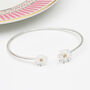 Sterling Silver And 18ct Gold Plated Daisy Bangle, thumbnail 2 of 3
