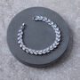 Silver Colour Crystal Leaf Design Tennis Bracelet, thumbnail 1 of 4