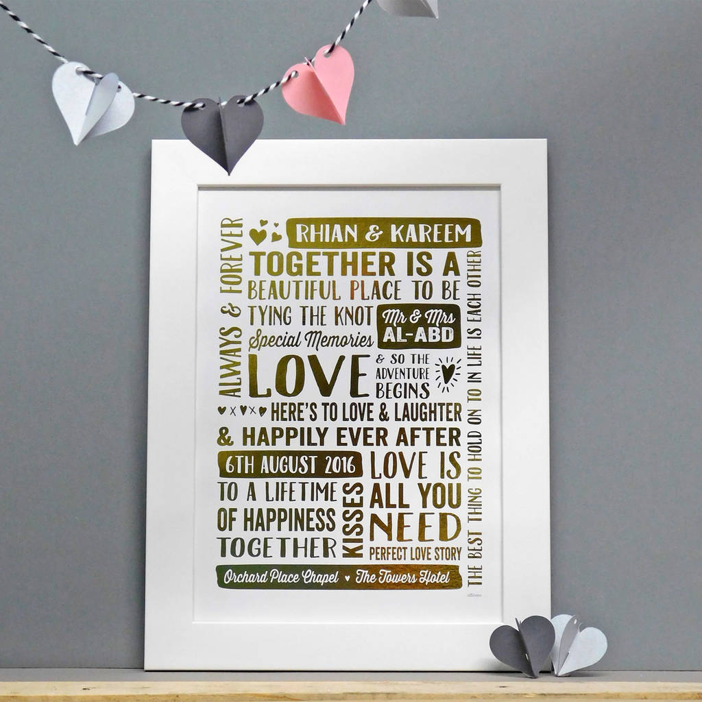 personalised wedding print by allihopa