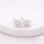 Vintage Style Sterling Silver Pearl Daisy Flower Stud Earrings – 7mm, thumbnail 1 of 7