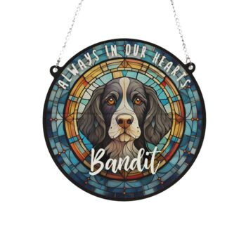 Springer Spaniel Black And White Memorial Suncatcher, 3 of 6