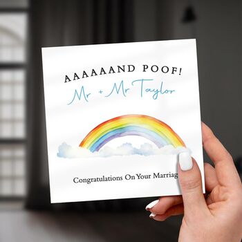 Funny Mr And Mr Wedding Card, Rainbow Design, 2 of 6