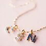 Personalised Family Birthstone Initial Charm Necklace, thumbnail 7 of 8