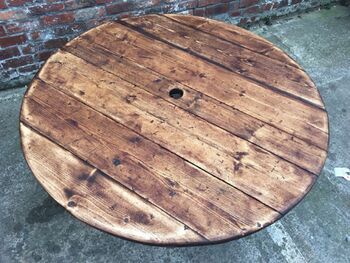 Industrial Reclaimed Round Dining Table 042, 5 of 6
