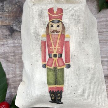 Set Of Six Small Nutcracker Themed Cotton Bags, 2 of 2