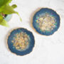 Blue Iridescent Geode Resin Coasters, thumbnail 2 of 9