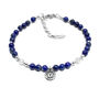 Lapis Lazuli And Lotus Sterling Silver Bracelet, thumbnail 2 of 3