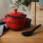 Red Ceramic Soup Bowl With Spoon And Gift Box, thumbnail 1 of 5