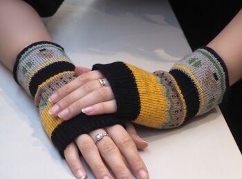 Christmas Patterned Themed Fingerless Gloves, 2 of 3