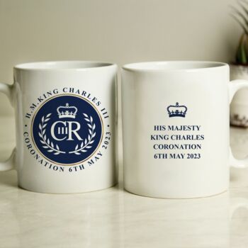 King Charles Third Blue Crest Coronation Mug, 3 of 3