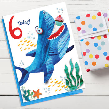 Age Six Shark Birthday Card, 2 of 2