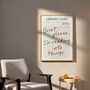 Personalised Library Card Print | Book Lover Wall Art, thumbnail 2 of 6