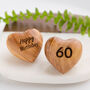 A Little 60th Birthday Hug Token, Olive Wood Heart, thumbnail 1 of 8