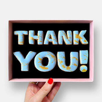 Classic Thank You Iced Biscuits And Macarons Hamper Gift, 2 of 6