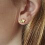 Diamond Cherry Blossom Stud Earrings, 18ct Gold, thumbnail 3 of 6