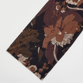 Deco Blooms Black Velvet Scarf, 2 of 3