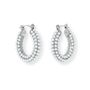 Credo Chunky Silver Hoop Earrings With Mother Of Pearl Beads, thumbnail 1 of 2