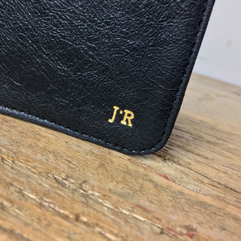 Personalised Leather Card Holder Black, 5 of 6