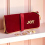 Velvet ‘Joy’ Travel Jewellery Roll Maroon And Gold, thumbnail 3 of 4