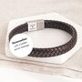 Men's Personalised 'Secret Message’ Brown Pu Leather Bracelet, thumbnail 2 of 4