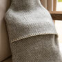 Grey And Cream Herringbone Wool Hot Water Bottle, thumbnail 3 of 3