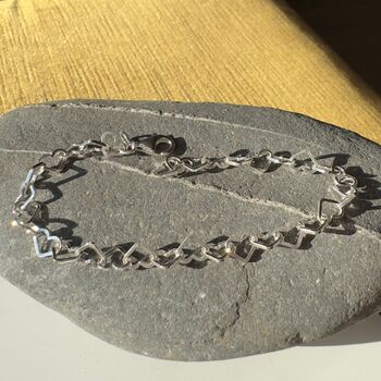 Sterling Silver Heart Link Bracelet, 2 of 5