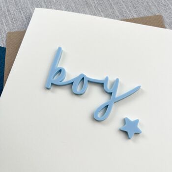 Acrylic Embellishment New Baby Boy Card, 3 of 4