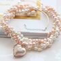 Pale Pink Murano Heart Statement Necklace, thumbnail 5 of 6