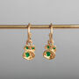 Emerald And Gold Vermeil Plated Hoop Earrings, thumbnail 1 of 5