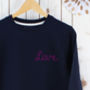 Ladies Embroidered Love Sweatshirt, thumbnail 1 of 3
