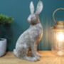 Large Silver Hare Figurine – 36cm Bunny Rabbit Ornament, thumbnail 1 of 7