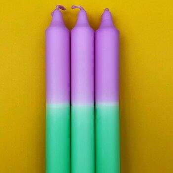 'Pastel Perfect' Dip Dye Dinner Candles Trio, 3 of 3