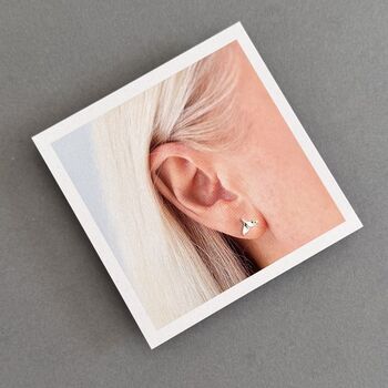 Sterling Silver Whale Tail Stud Earrings, 8 of 8