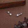 Sterling Silver Genuine Freshwater Pearl 16 G Flat Back Stud Earrings, thumbnail 1 of 12