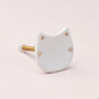 Cat Cabinet Door Pull Knobs In White Or Blue Finish, thumbnail 5 of 5