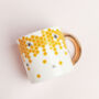 G Decor Beehives Contrast Gold Ceramic Tea Coffee Mug, thumbnail 5 of 5