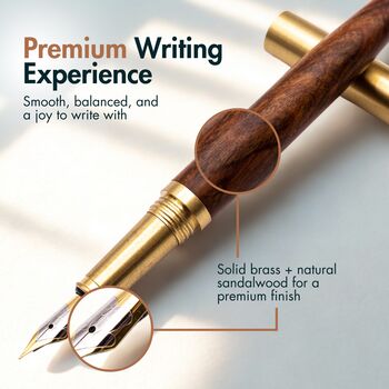 Sandalwood Fountain And Rollerball Pen Gift Set, 4 of 7