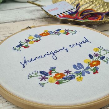 Personalised Floral Embroidery Kit, 2 of 4