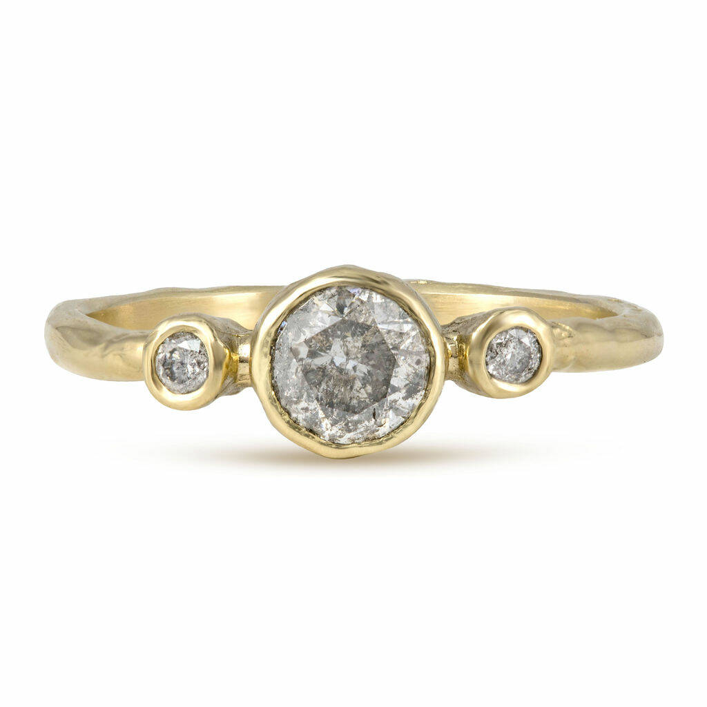 'Sylvie' Salt And Pepper Diamond Engagement Ring By Anvil and Ivy ...