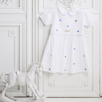 Girl's Personalised Star Collar Dress, 3 of 5