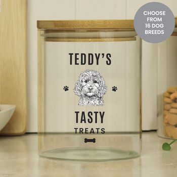 Personalised Dog Breed Glass Treat Jar, 2 of 6