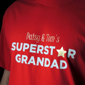 Personalised Superstar Grandad T Shirt, 5 of 10