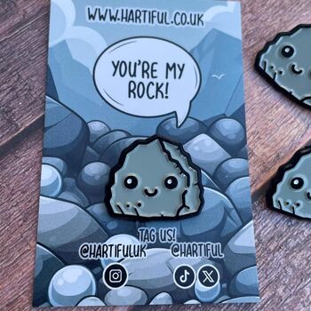 Small Rock, 'You're My Rock' Enamel Pin, 2 of 6