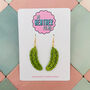 Mini Green Pickle Glitter Earrings, thumbnail 1 of 5