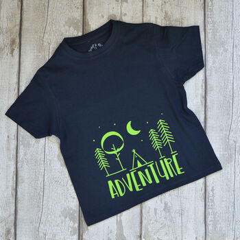 Personalised 'Adventure' Camping Outdoors T Shirt, 2 of 3