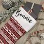 Personalised Grey Fairisle Christmas Stocking, thumbnail 2 of 11