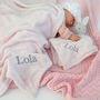 Personalised Pink Bunny Comforter And Pink Blanket Set, thumbnail 1 of 8