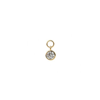 14 Carat Gold Bezel Set Crystal Earring Charm, 2 of 4